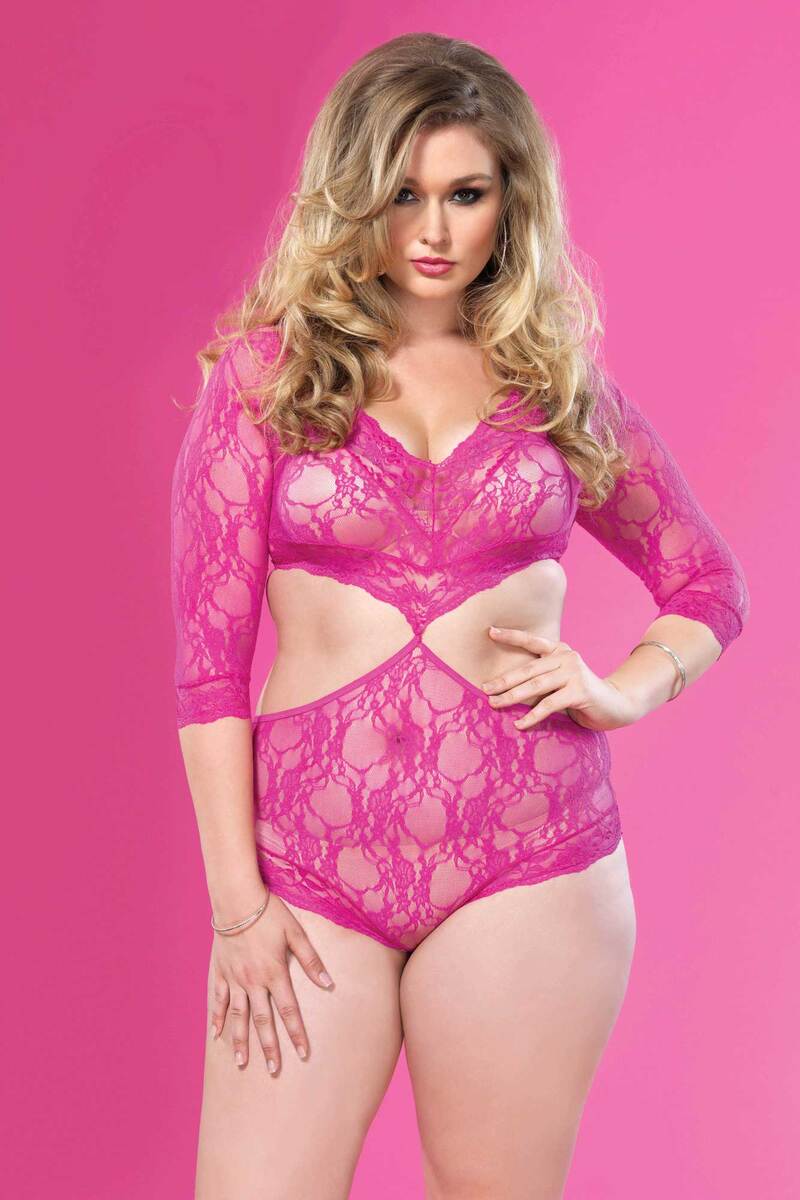 Plus Size Floral Lace Teddy Plus Size Floral Lace Teddy
