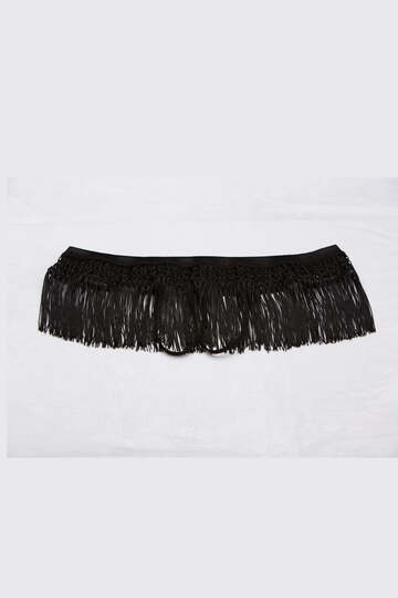 Crochet Wasitband & Frisky Fringe Crotchless Panty