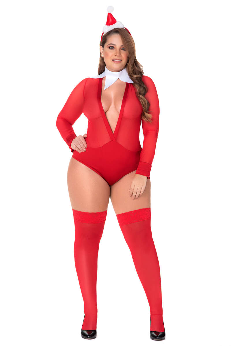 Plus Size Mischievous Elf Lingerie Costume