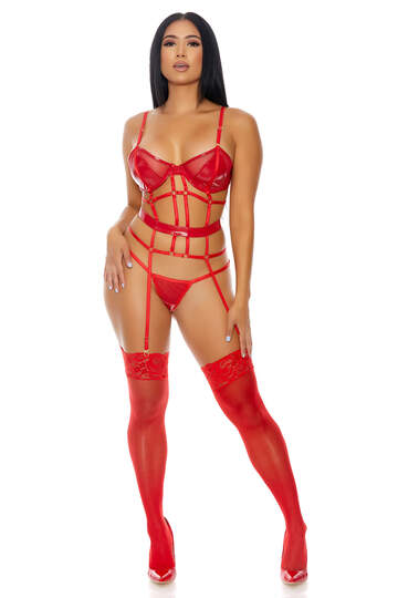 Double Strapped Bustier Set