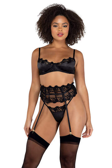 Lavishly Embroidered Lace & Satin Set
