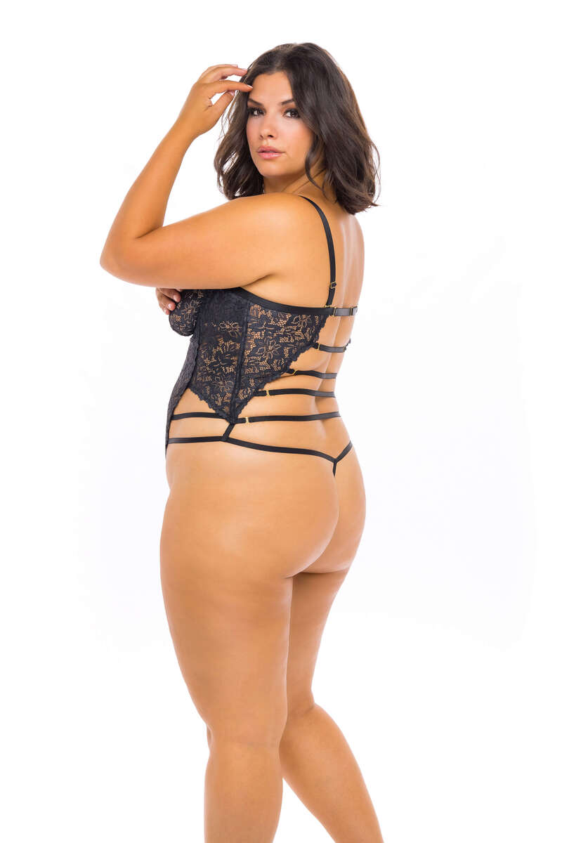 Plus Size Blake Open Cup G-String Teddy Plus Size Blake Open Cup G-String Teddy