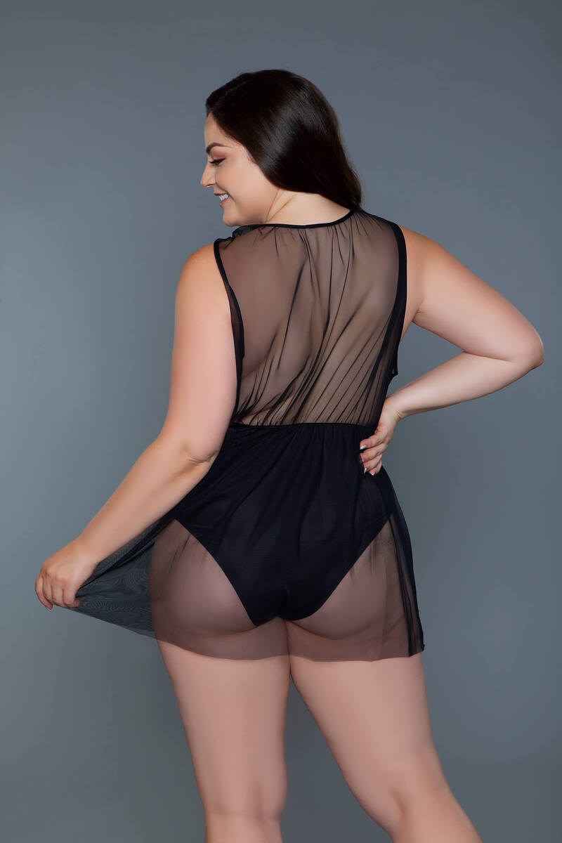 Amira Babydoll Plus Size Black Back Amira Babydoll Plus Size Black Back