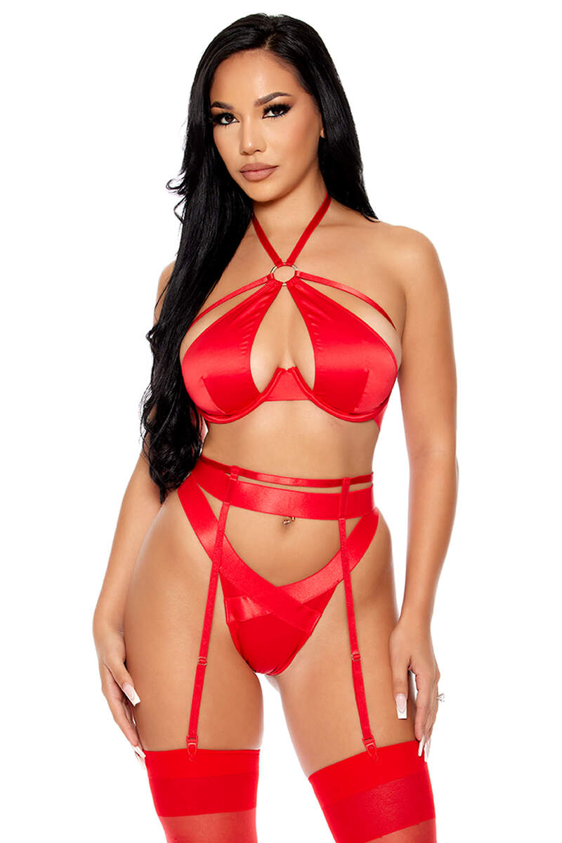 Soft Life Satin Bra & Garter Belt Set Soft Life Satin Bra & Garter Belt Set