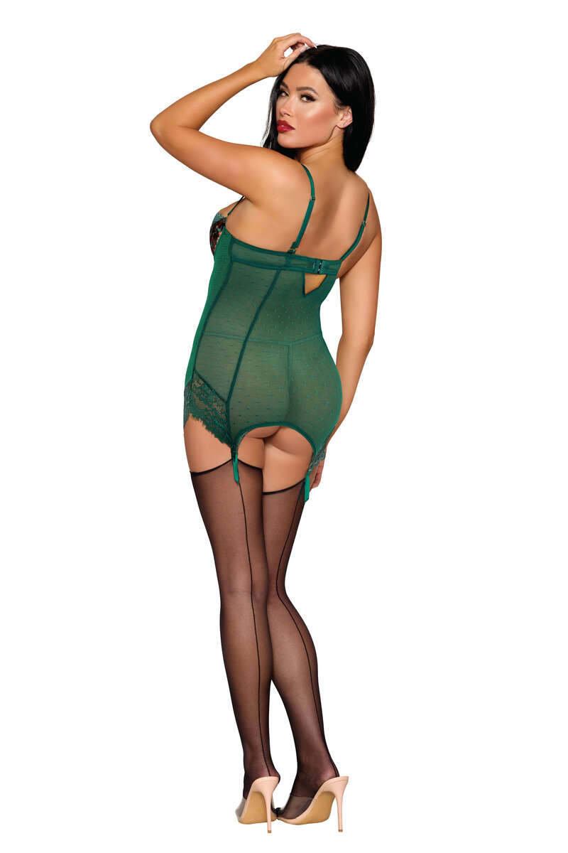 Taken With You Garter Slip Green Back Taken With You Garter Slip Green Back