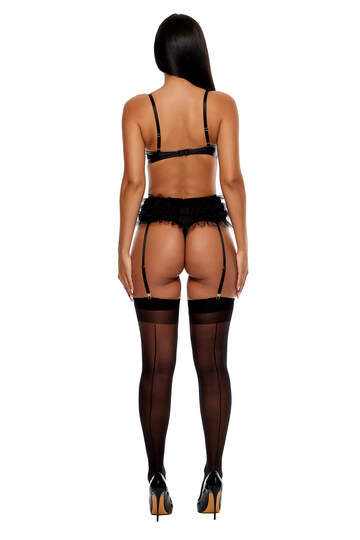 Show and Tulle Vinyl and Mesh Teddy Black Back