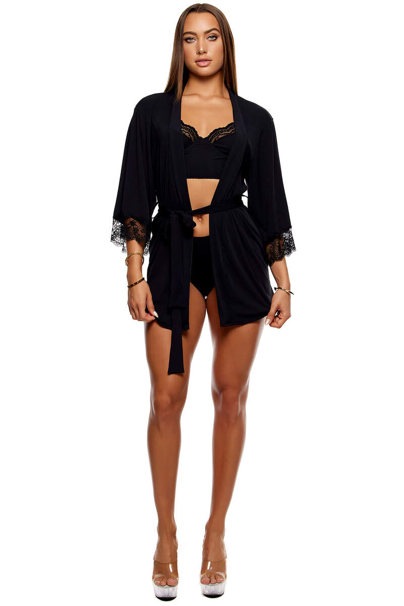 Self Care Ribbed Lace Robe Self Care Ribbed Lace Robe