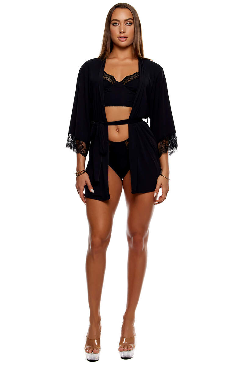 Self Care Ribbed Lace Robe Self Care Ribbed Lace Robe