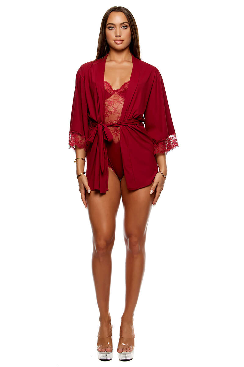 Self Care Ribbed Lace Robe Self Care Ribbed Lace Robe