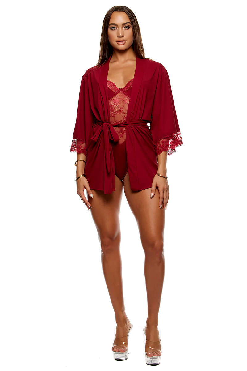 Self Care Ribbed Lace Robe Self Care Ribbed Lace Robe