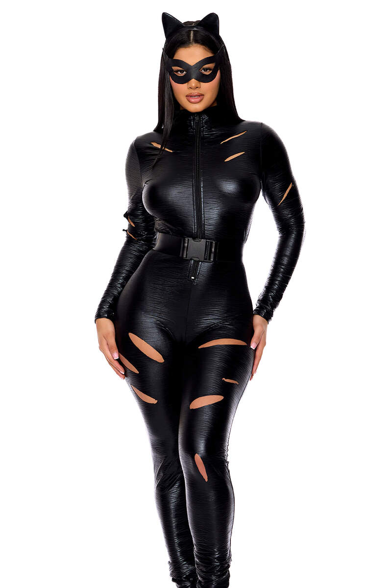 Distressed Feline Comic Book Character Costume