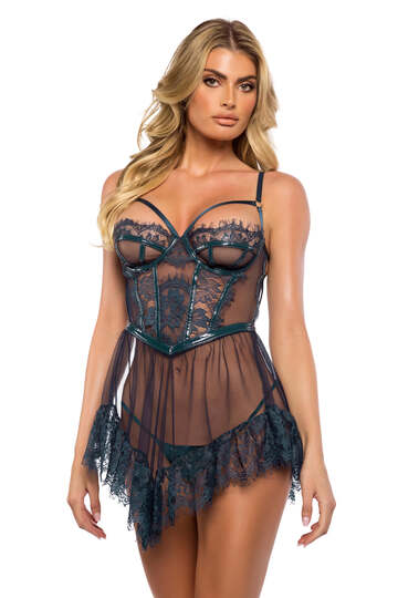 Eden Babydoll Set Teal Front