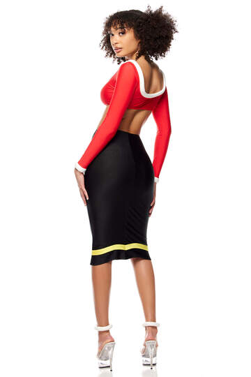 Sailor's Girl Cartoon Character Costume Red/Black Back