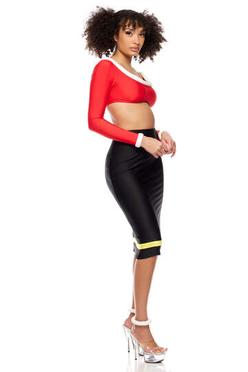 Sailor's Girl Cartoon Character Costume Red/Black Side Alternate