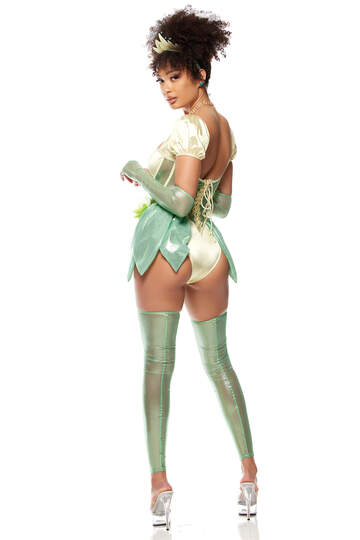 Kissing Frogs Princess Costume Green Back