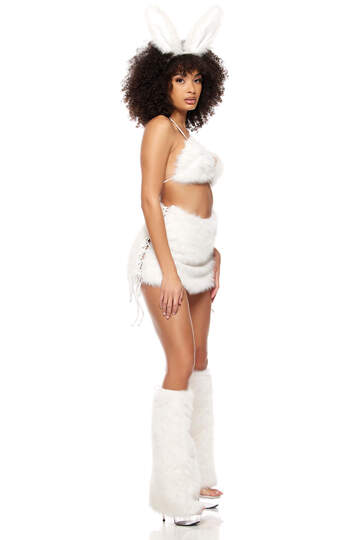 Snow Bunny Costume White Side Posing