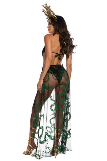 Mesmerizing Medusa Costume Black Green Back