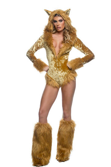 Lusty Lioness Costume Gold Front