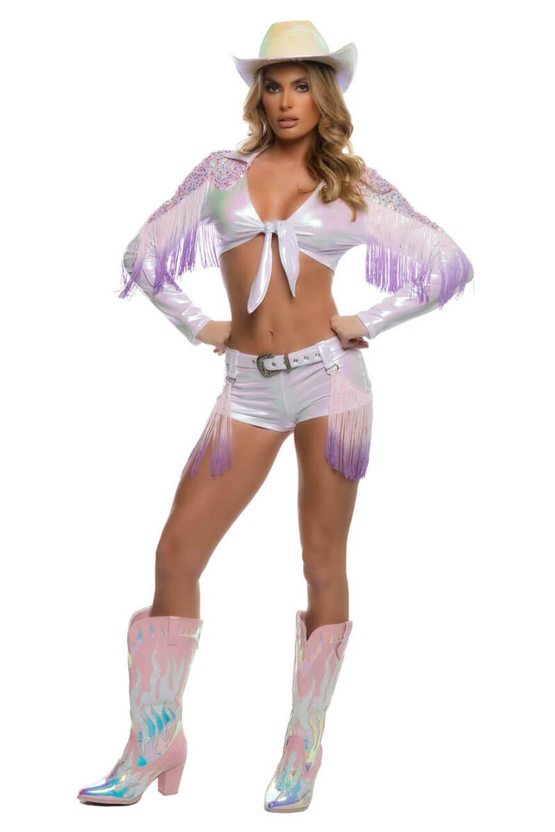 Buck Wild Cowgirl Babe Costume Lavender Pearl Front