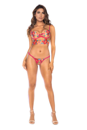 Wild Flower Flirty Two Piece Set Pink Front