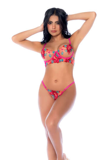 Floral Whisper Lingerie Set Seductive Garden Front