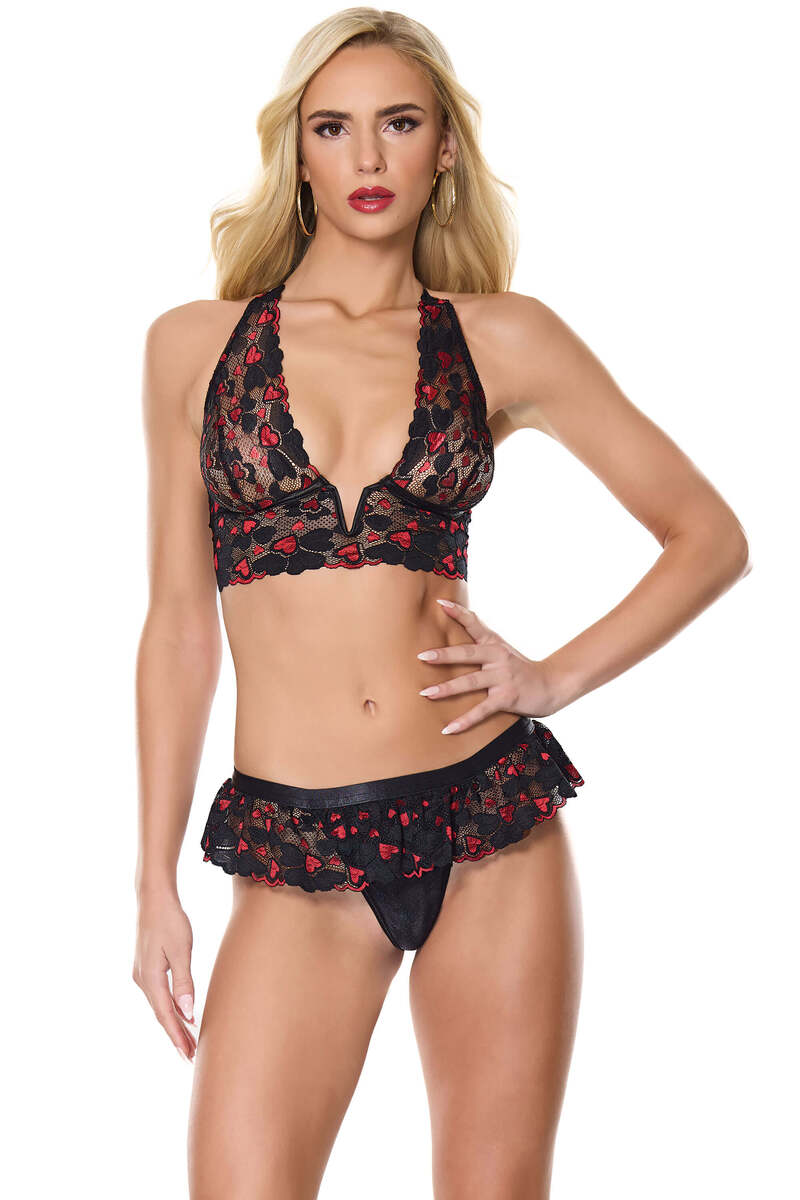 Fawn & Flutter Lingerie Set Black Front