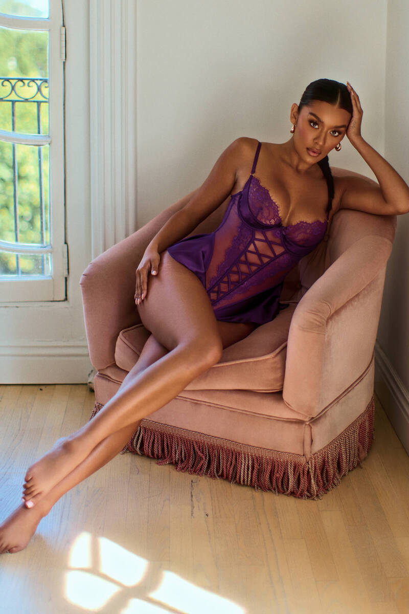 Cheri Amore Teddy Purple Front Lifestyle Sitting