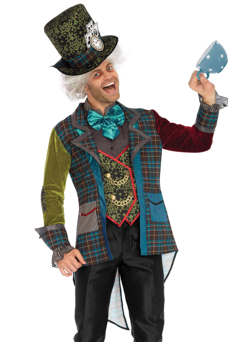 Deluxe Mad Hatter Men's Costume Front Closeup