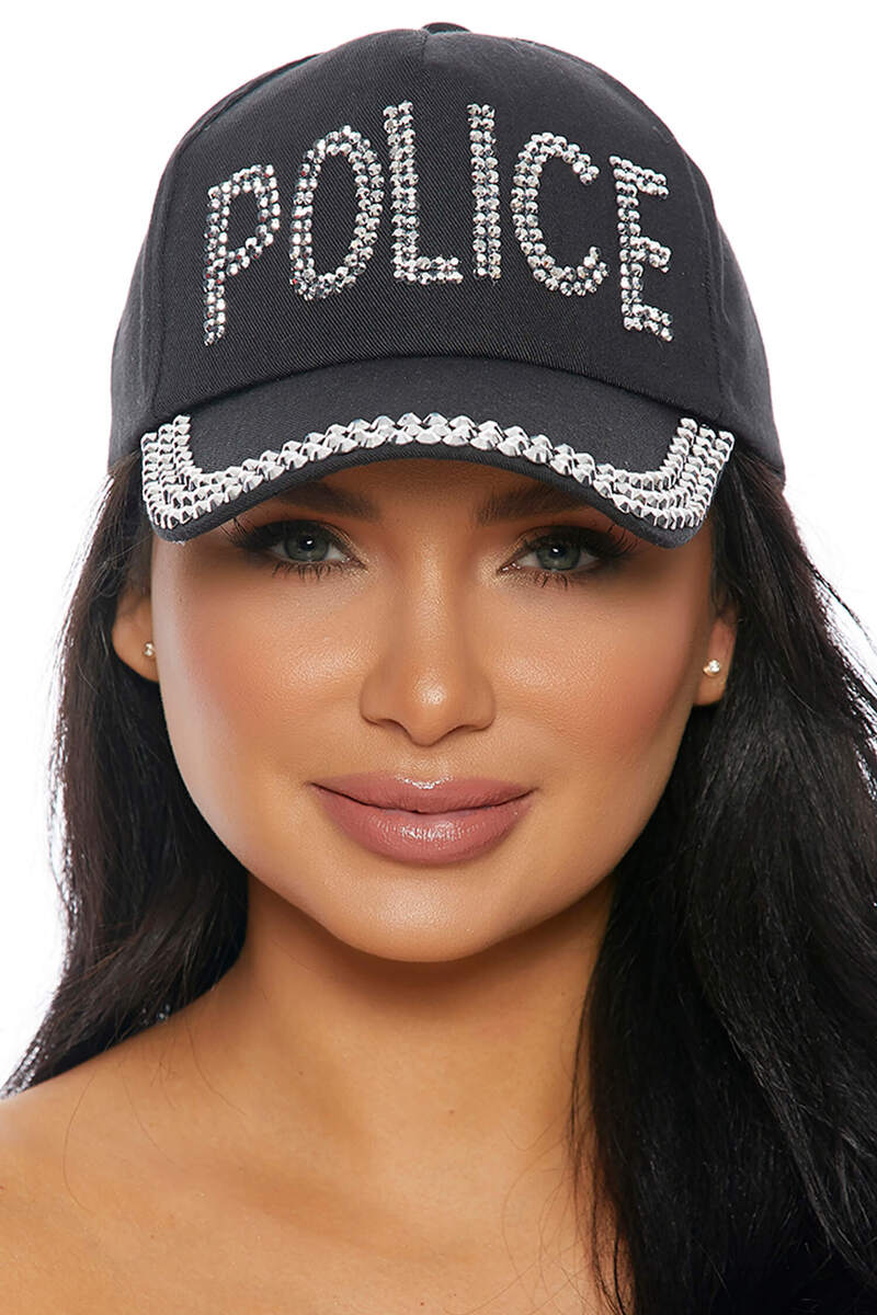 Rhinestone Police Cap