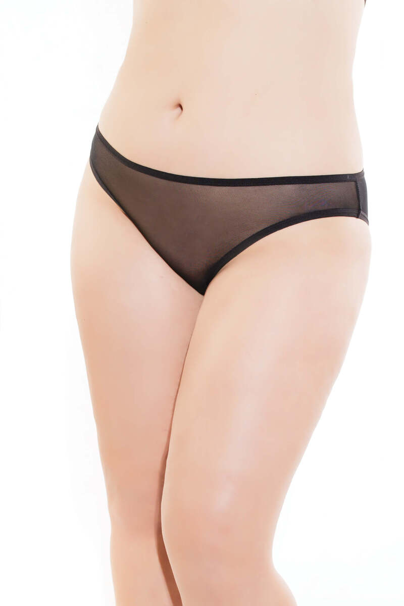Plus Size Mesh Crotchless Panty