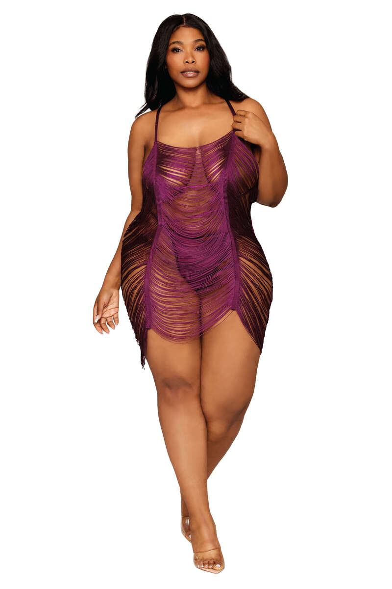 Plus Size Delicate Delight Fringe Chemise